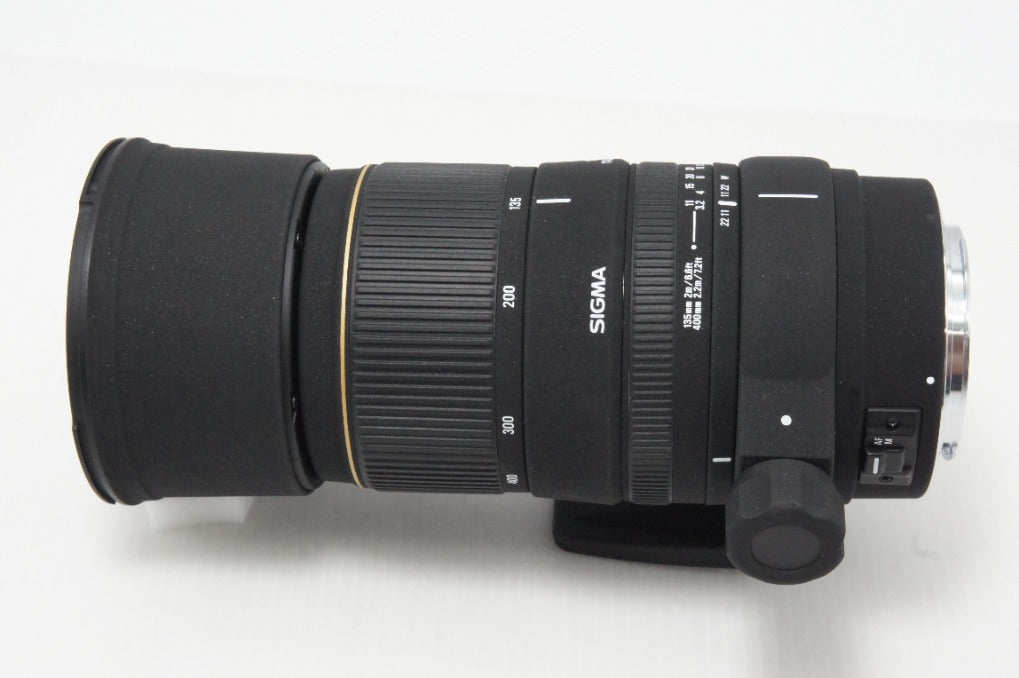 良品 SIGMA シグマ AF APO 135-400mm F4.5-5.6 DG Canon キヤノン EFマウント ズームレンズ フード付 260618ah