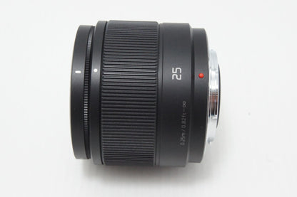 美品 Panasonic パナソニック LUMIX G 25mm F1.7 ASPH. H-H025 マイクロフォーサーズ 単焦点レンズ ブラック 260618ac