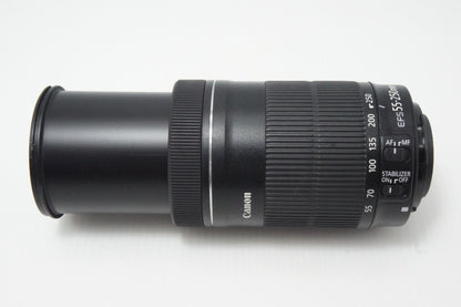 Good condition Canon EF-S 55-250mm F4-5.6 IS STM APS-C Zoom Lens 260619an