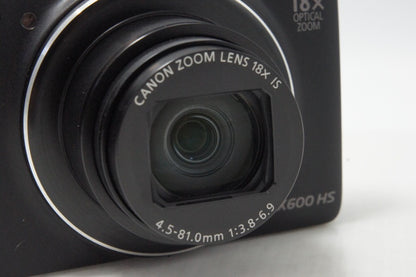 美品 Canon キヤノン PowerShot SX600 HS コンパクトデジタルカメラ ブラック 260624at