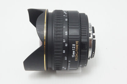 良品 SIGMA シグマ 15mm F2.8 EX DG DIAGONAL FISHEYE Nikon ニコン Fマウント 単焦点レンズ ケース付 260617d