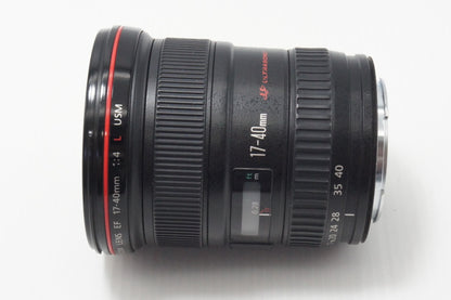 良品 Canon キヤノン EF 17-40mm F4L USM フルサイズ ズームレンズ フード付 260625f