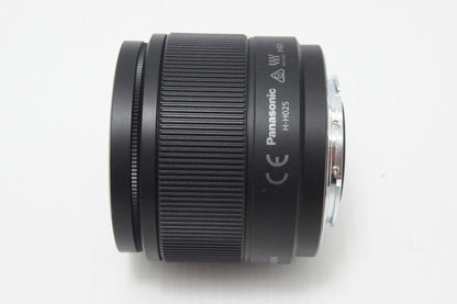 美品 Panasonic パナソニック LUMIX G 25mm F1.7 ASPH. H-H025 マイクロフォーサーズ 単焦点レンズ ブラック 260618ac
