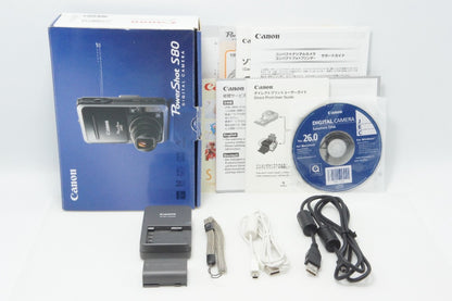 Canon キヤノン PowerShot S80 コンパクトデジタルカメラ ブラック 元箱付 260624p