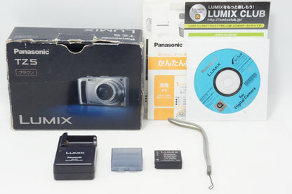 良品 Panasonic パナソニック LUMIX DMC-TZ5 コンパクトデジタルカメラ ブラウン 元箱付 260624ah