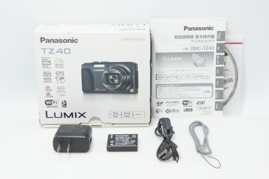 Panasonic パナソニック LUMIX DMC-TZ40 コンパクトデジタルカメラ ホワイト 元箱付 260619x