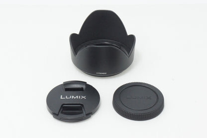 美品 Panasonic LUMIX G VARIO 14-42mm F3.5-5.6 ASPH. MEGA O.I.S H-FS014042 マイクロフォーサーズ フード付 260620ag