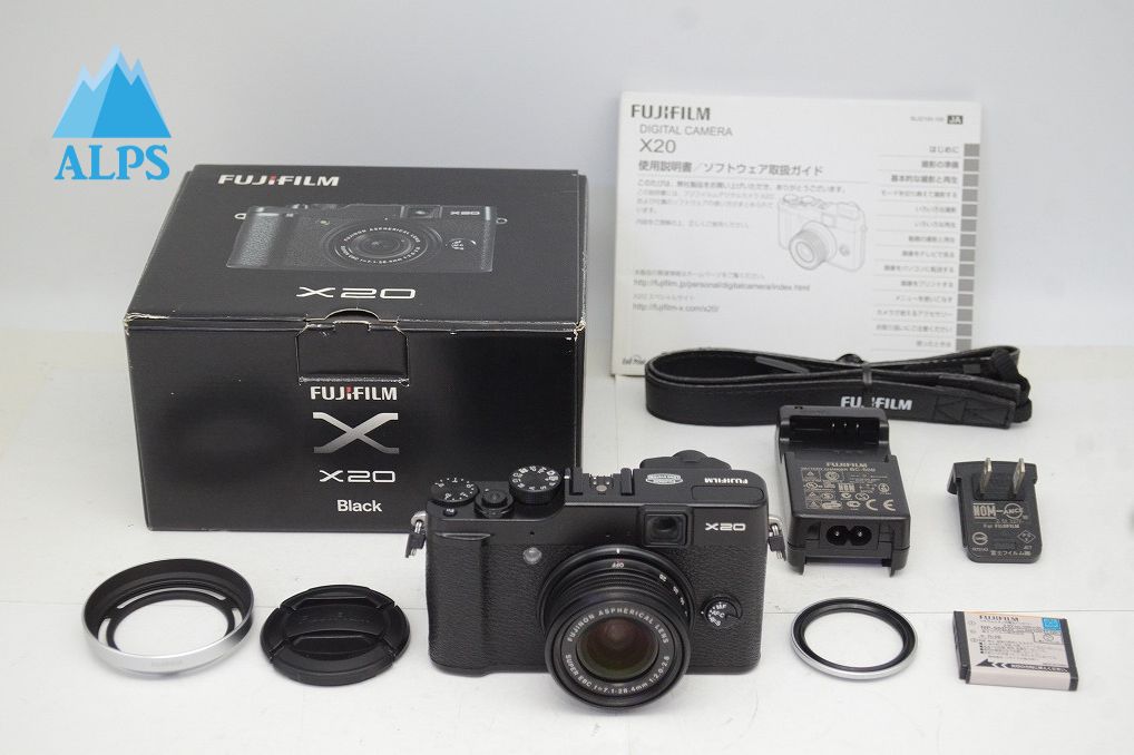 美品 FUJIFILM フジフィルム X20 デジタルカメラ ブラック 純正フード 元箱付 250930ae