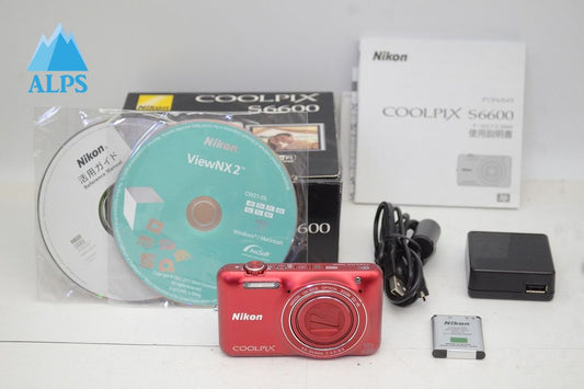 美品 Nikon ニコン COOLPIX S6600 コンパクトデジタルカメラ ラズベリーレッド 元箱付 250929a