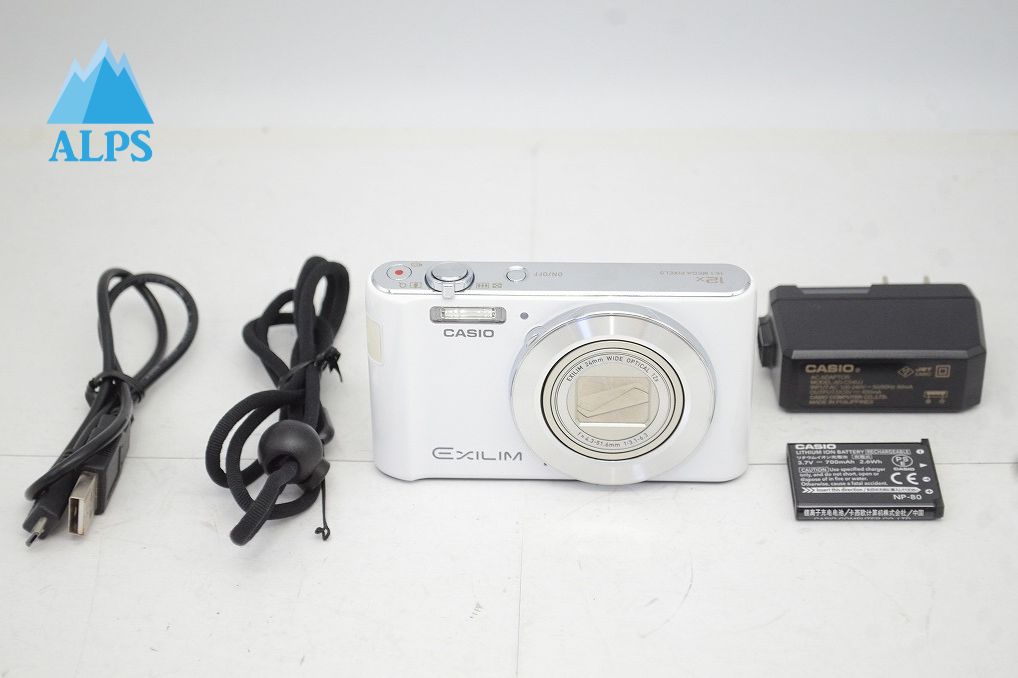 美品 CASIO カシオ EXILIM EX-ZS190 コンパクトデジタルカメラ ホワイト 251008ad