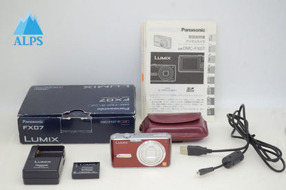 良品 Panasonic パナソニック LUMIX DMC-FX07 コンパクトデジタルカメラ レッド 元箱付 251024f