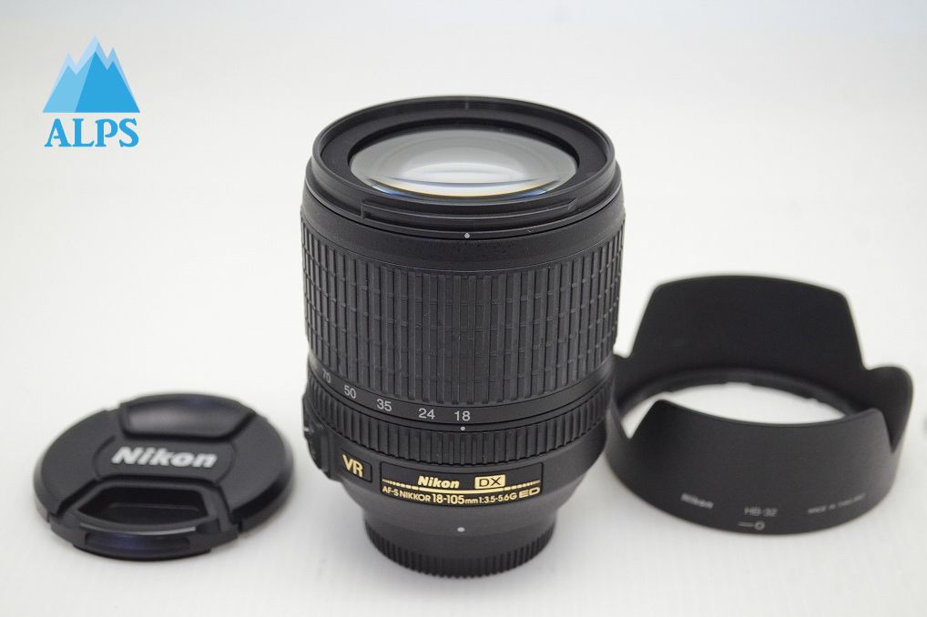 美品 Nikon ニコン AF-S DX NIKKOR 18-105mm F3.5-5.6G ED VR APS-C ズームレンズ フード付 251028h