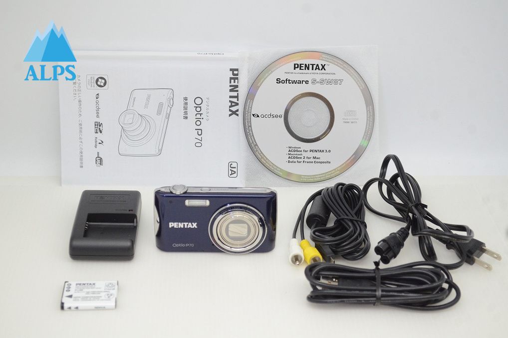 美品 PENTAX ペンタックス Optio P70 コンパクトデジタルカメラ ダークブルー 251031am