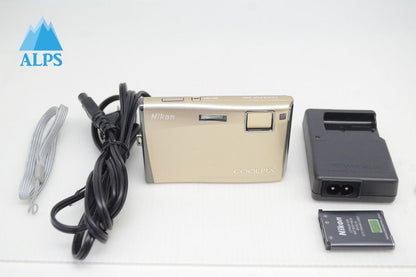 美品 Nikon ニコン COOLPIX S60 コンパクトデジタルカメラ ゴールド 251031al