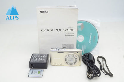 美品 Nikon ニコン COOLPIX S3100 コンパクトデジタルカメラ シルバー 251101w