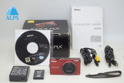 良品 Nikon ニコン COOLPIX S6000 コンパクトデジタルカメラ レッド 元箱付 251031aa