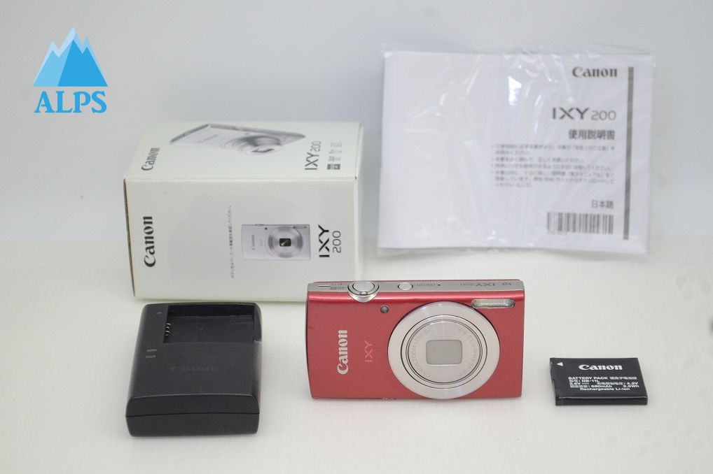 美品 Canon キヤノン IXY 200 コンパクトデジタルカメラ レッド 元箱付 251104z