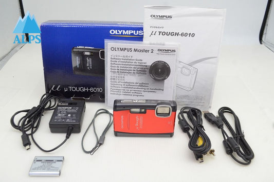 良品 OLYMPUS オリンパス Mju μ TOUGH-6010 コンパクトデジタルカメラ レッド 元箱付 251111a