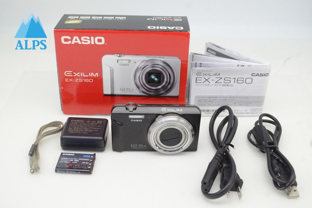 CASIO カシオ EXILIM EX-ZS160 コンパクトデジタルカメラ ブラック 元箱付 251119q