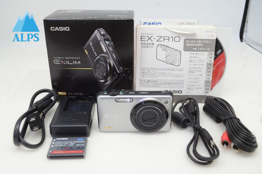 美品 CASIO カシオ EXILIM EX-ZR10 コンパクトデジタルカメラ シルバー 元箱付 251127f