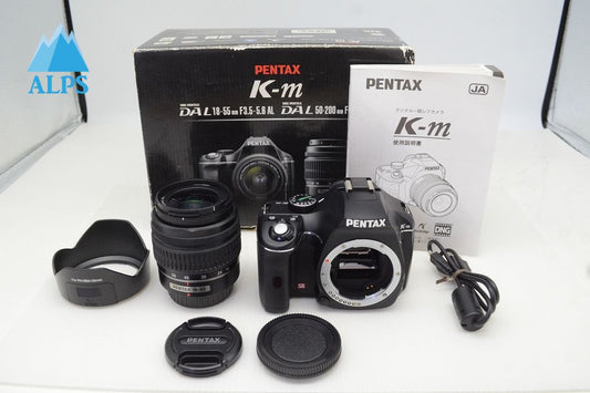 良品 PENTAX ペンタックス K-m レンズキット smc PENTAX-DA L 18-55mm F3.5-5.6 AL デジタル一眼レフ 元箱付 251128b