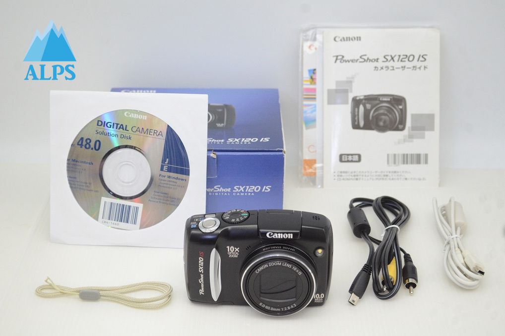 美品 Canon キヤノン PowerShot SX120 IS コンパクトデジタルカメラ ブラック 251203j
