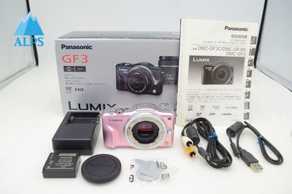 美品 Panasonic パナソニック LUMIX DMC-GF3 ボディ ミラーレス一眼カメラ フェアリーピンク 元箱付 251202c