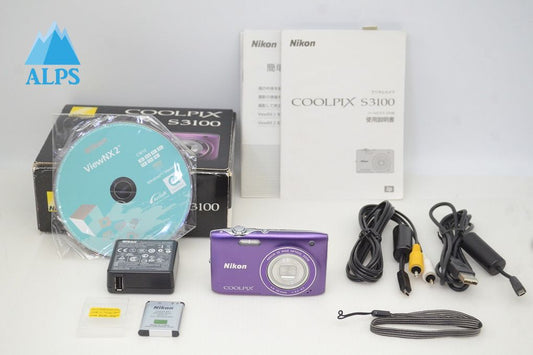 良品 Nikon ニコン COOLPIX S3100 コンパクトデジタルカメラ パープル 元箱付 251205c