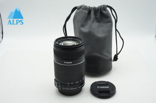 美品 Canon キヤノン EF-S 55-250mm F4-5.6 IS II APS-C ズームレンズ ポーチ付 251224ae