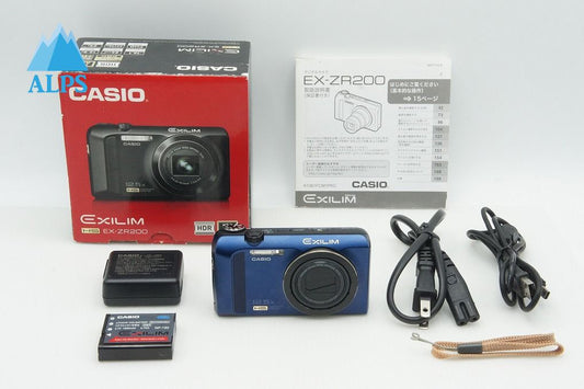 美品 CASIO カシオ HIGH SPEED EXILIM EX-ZR200 コンパクトデジタルカメラ ブルー 元箱付 260107o