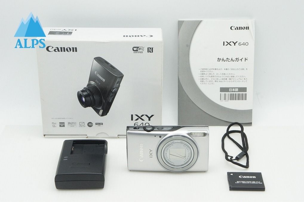 美品 Canon キヤノン IXY 640 コンパクトデジタルカメラ シルバー 元箱付 260113i