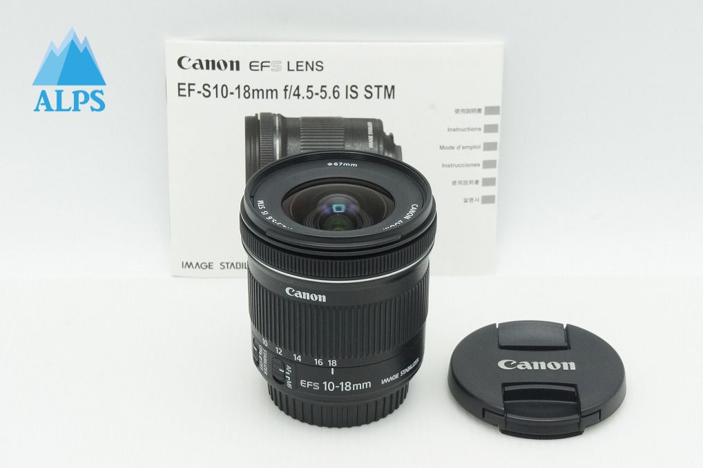 良品 Canon キヤノン EF-S 10-18mm F4.5-5.6 IS STM ズームレンズ APS-C フード付 260116k