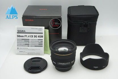 美品 SIGMA シグマ 50mm F1.4 EX DG HSM Nikon ニコン Fマウント フルサイズ 単焦点レンズ 元箱付 260126y