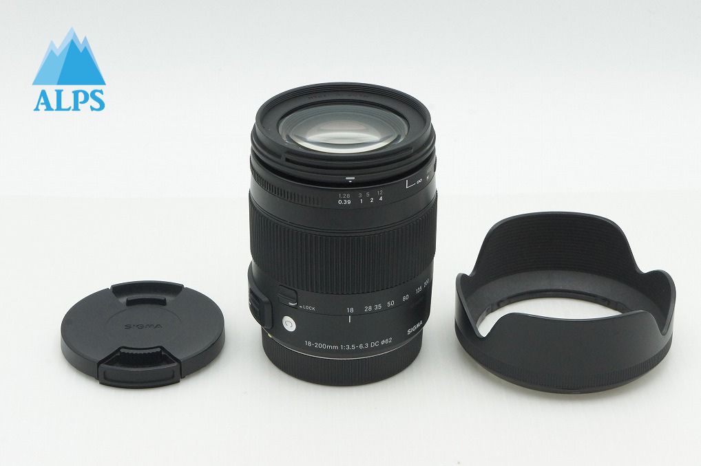 良品 SIGMA 18-200mm F3.5-6.3 DC MACRO OS HSM Contemporary Canon EFマウント APS-C ズームレンズ フード付 260123am
