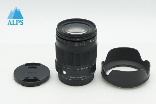 良品 SIGMA 18-200mm F3.5-6.3 DC MACRO OS HSM Contemporary Canon EFマウント APS-C ズームレンズ フード付 260123am