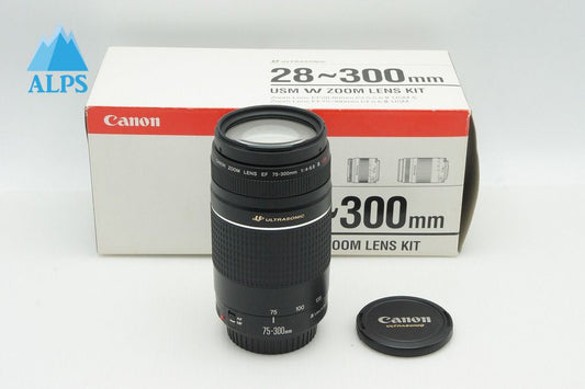 良品 Canon キヤノン EF 75-300mm F4-5.6 III USM フルサイズ ズームレンズ 元箱付 260126w