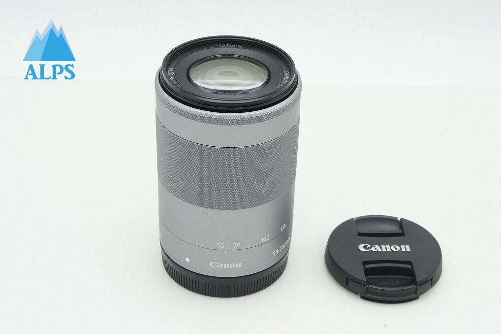 美品 Canon キヤノン EF-M 55-200mm F4.5-6.3 IS STM EF-Mマウント ズームレンズ シルバー 260123as