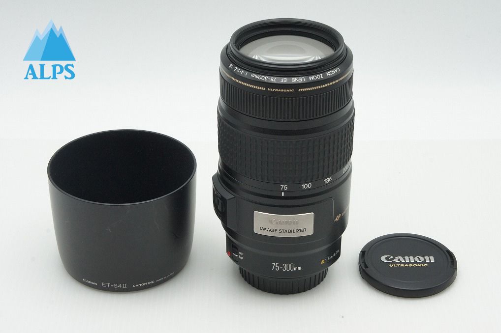 美品 Canon キヤノン EF 75-300mm F4-5.6 IS USM フルサイズ ズームレンズ フード付 260123ao