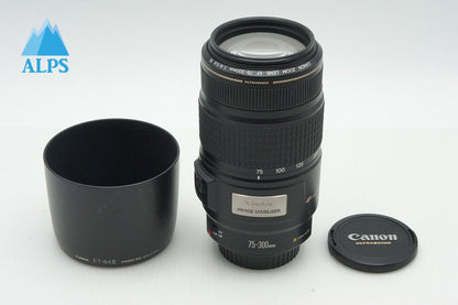 美品 Canon キヤノン EF 75-300mm F4-5.6 IS USM フルサイズ ズームレンズ フード付 260123ao