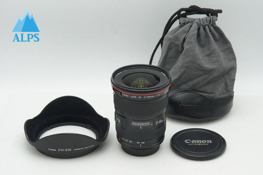 美品 Canon キヤノン EF 17-40mm F4L USM フルサイズ ズームレンズ フード ポーチ付 260123al