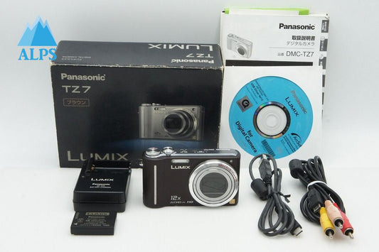 良品 Panasonic パナソニック LUMIX DMC-TZ7 コンパクトデジタルカメラ ブラウン 元箱付 260126t