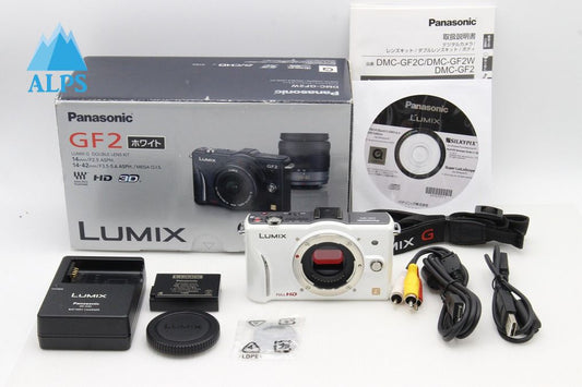 美品 Panasonic パナソニック LUMIX DMC-GF2 ボディ ミラーレス一眼カメラ ホワイト 元箱付 260131g