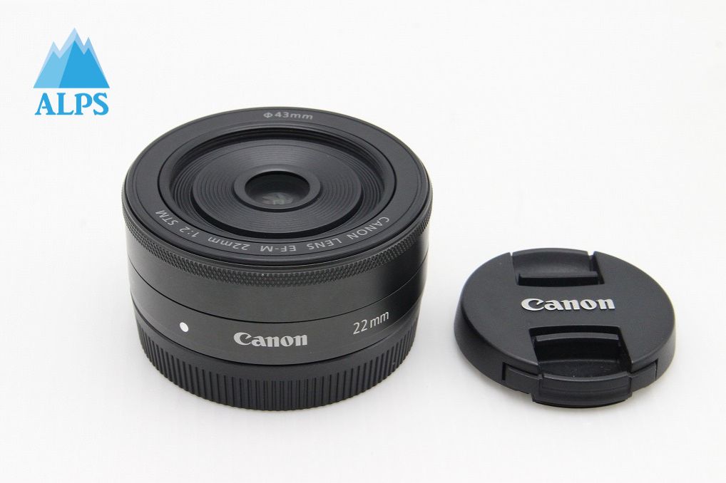 美品 Canon キヤノン EF-M 22mm F2 STM 単焦点レンズ ブラック 260129p