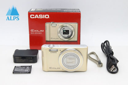 良品 CASIO カシオ EXILIM EX-ZS190 コンパクトデジタルカメラ ゴールド 元箱付 260203b