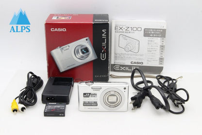 良品 CASIO カシオ EXILIM EX-Z100 コンパクトデジタルカメラ シルバー 元箱付 260203c