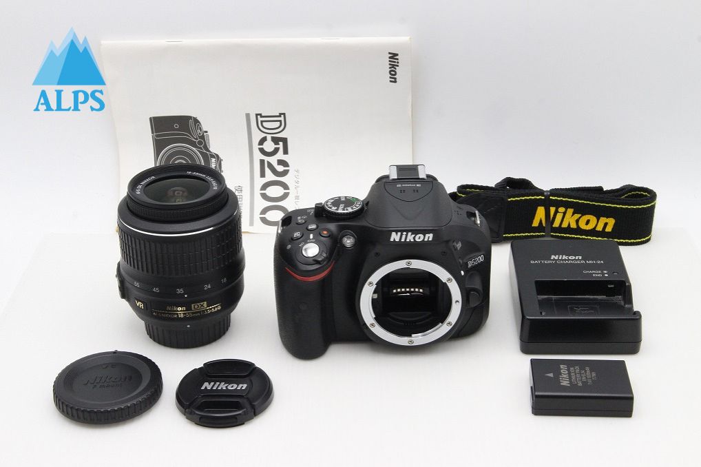 美品 Nikon ニコン D5200 ボディ+ AF-S DX 18-55mm VR レンズキット デジタル一眼レフカメラ 260202g