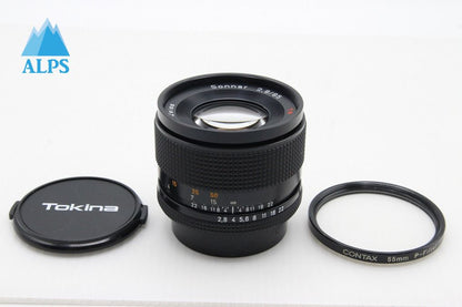 良品 CONTAX Carl Zeiss Sonnar T* 85mm F2.8 AEJ ヤシコンマウント CY Mount 単焦点レンズ フィルター付 260203ag