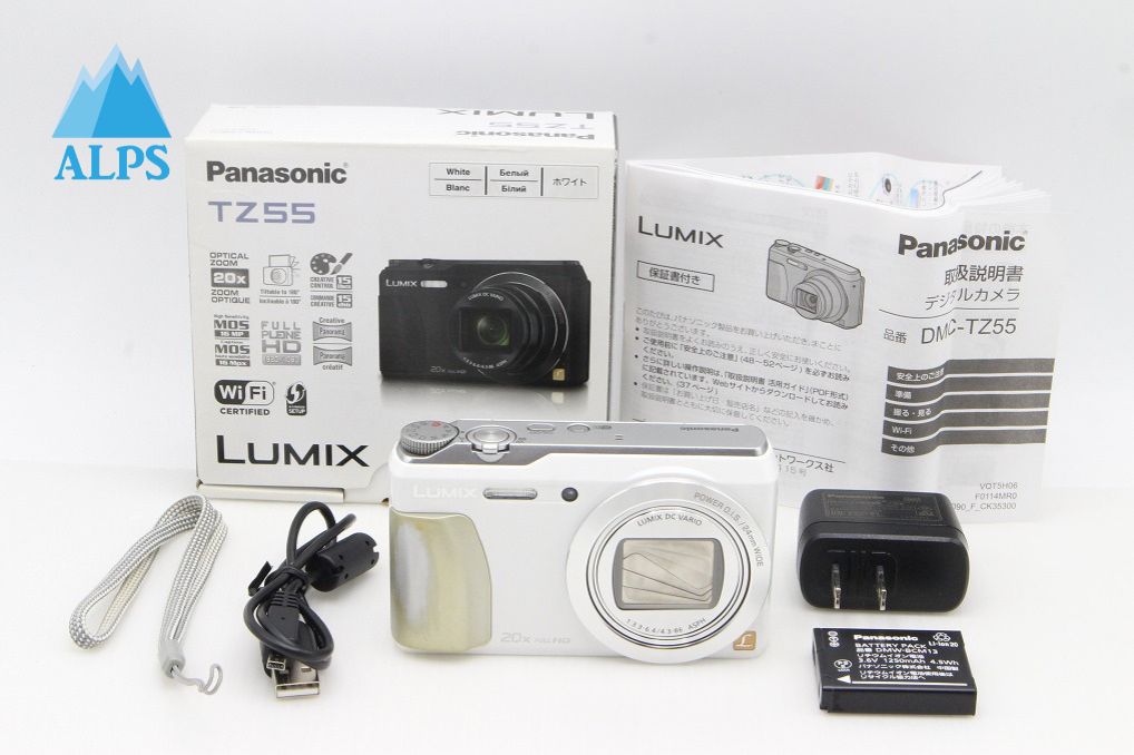 良品 Panasonic パナソニック LUMIX DMC TZ55 コンパクトデジタルカメラ ホワイト 元箱付 260203v