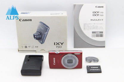良品 Canon キヤノン IXY 150 コンパクトデジタルカメラ レッド 元箱付 260203e
