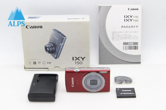 良品 Canon キヤノン IXY 150 コンパクトデジタルカメラ レッド 元箱付 260203e